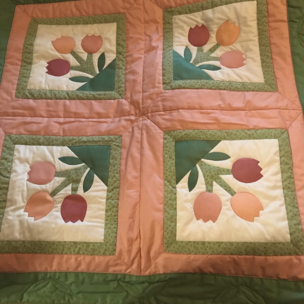 This is a hand made wall hanging. Very nice no rips tears or use.